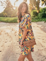 Rosa Faia Bademode Tahiti gelb/print strandkleid