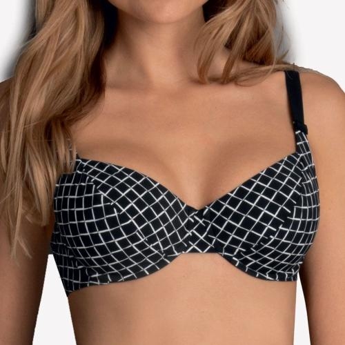 Rosa Faia Bademode Rubina schwarz/weiß unwattierter bikini bh