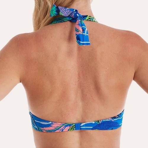 Rosa Faia Bademode Amira blau/print unwattierter bikini bh