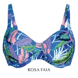 Rosa Faia Bademode Sibel blau/print unwattierter bikini bh