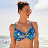 Rosa Faia Bademode Sibel blau/print unwattierter bikini bh