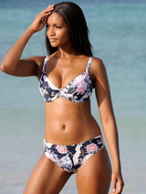 Rosa Faia Bademode Celine navy-blau/print unwattierter bikini bh