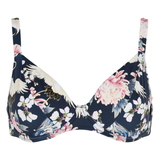 Rosa Faia Bademode Celine navy-blau/print unwattierter bikini bh