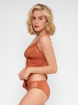 LingaDore Täglich Basic leder braun slip