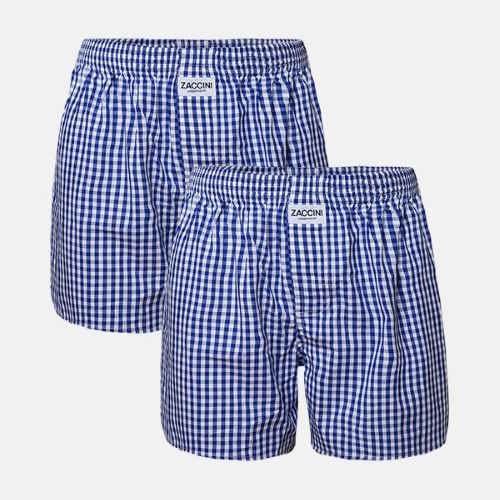 Zaccini Woven navy-blau/weiß weite boxershort