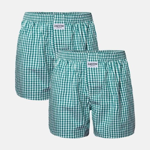 Zaccini Woven grün/weiß weite boxershort