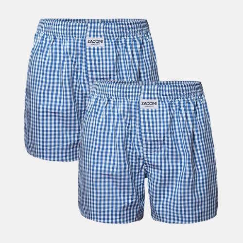 Zaccini Woven blau/weiß weite boxershort