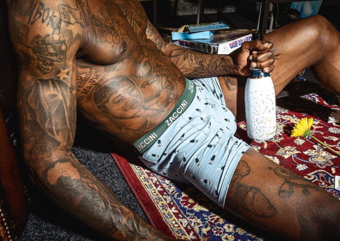 Zaccini Champagne blau/print boxershort