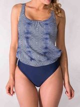 Bomain Green Grafic navy-blau tankini set