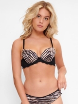LingaDore Striped Zebra schwarz/print push up bh