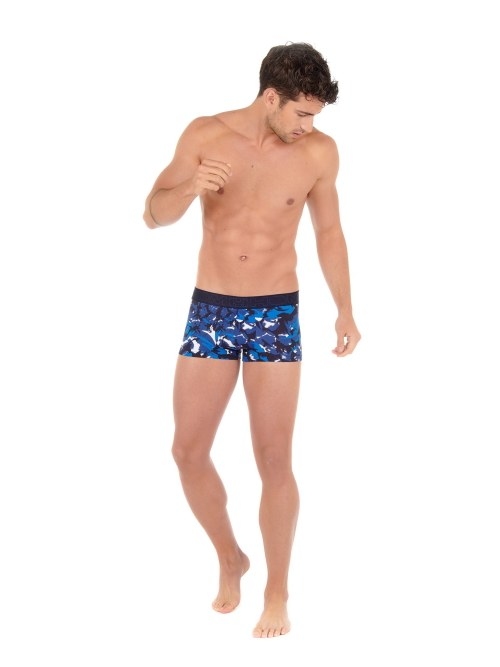 HOM Madrague blau/print boxershort