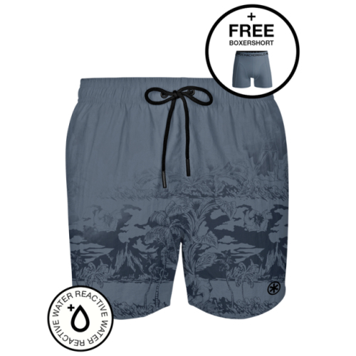 Muchachomalo Wasser Reagieren grau/print badehose