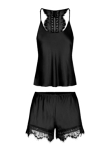 LingaDore Nacht Burlwood  schwarz shortama