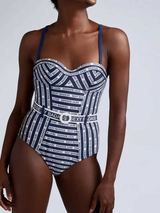 Marlies Dekkers Bademode Sexy Badass navy-blau/weiß badeanzüge