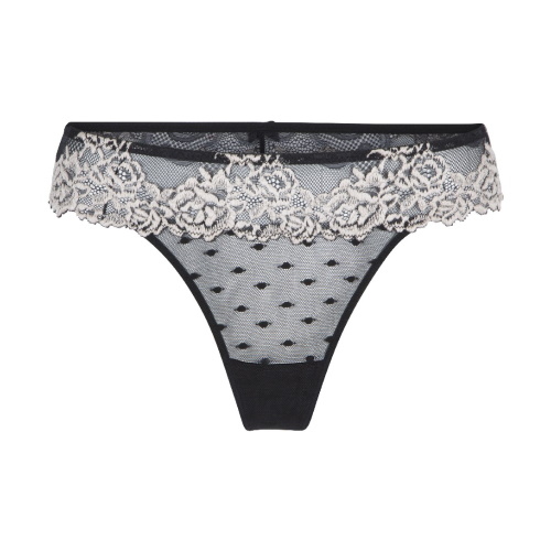 LingaDore Black & Sand schwarz/elfenbein string