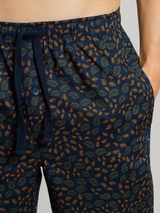 Tom Tailor Leafs navy-blau/print pyjamahose