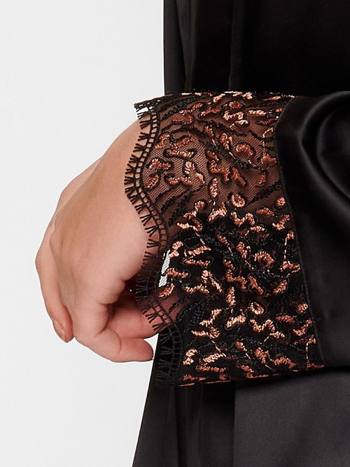 LingaDore Nacht In love with embroidery schwarz/kupfer kimono