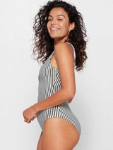 LingaDore Strand Summer Stripes grau/weiß badeanzüge