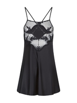 LingaDore Nacht Black Flower schwarz slipdress