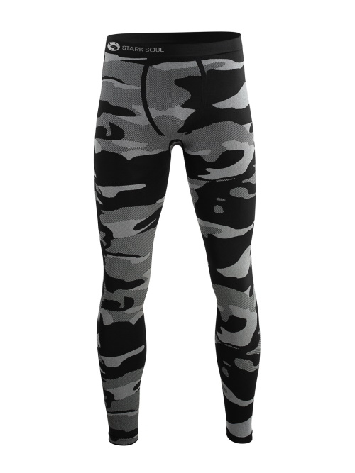 Starke Seele Camouflage grau/print thermo hose für männer