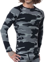 Starke Seele Camouflage grau/print herren thermo t-shirt