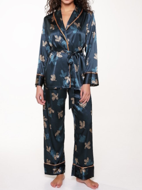 LingaDore Nacht SATIN grün/print pyjama