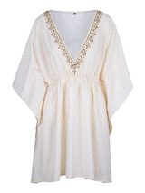 LingaDore Strand Fishbone elfenbein/print kaftan
