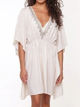 LingaDore Strand Fishbone elfenbein/print kaftan
