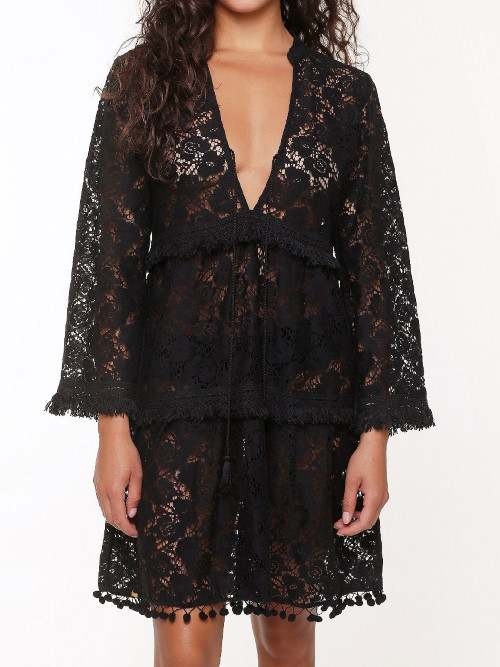 LingaDore Strand Boho schwarz tunika