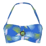 LingaDore Strand Palm Leaf blau/print gemoldefer bikini bh