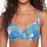LingaDore Strand Palm Leaf blau/print gemoldefer bikini bh