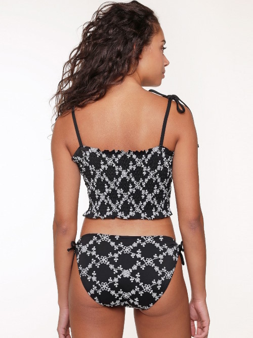 LingaDore Strand flowers All Over schwarz/weiß bikini slip