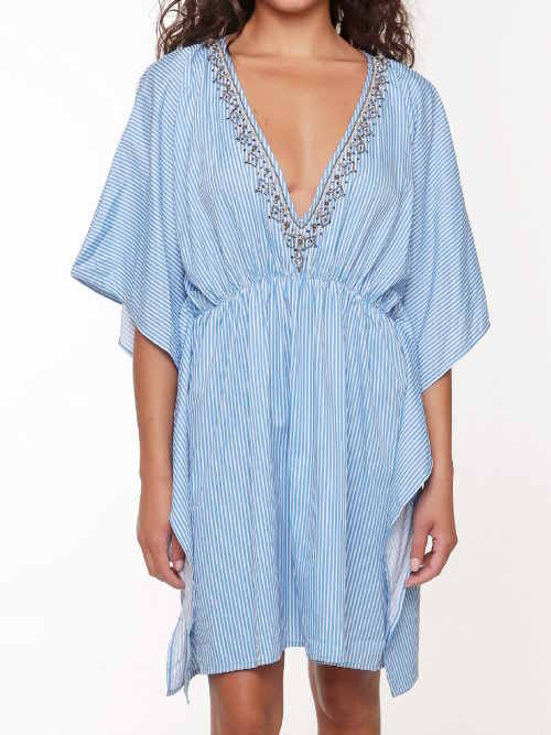 LingaDore Strand Blue Stripes blau/weiß tunika