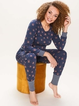 Charlie Choe Wandering Nights navy-blau/print pyjamahose