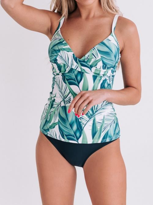 Bomain Lyon grün/print tankini set