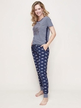 Charlie Choe In die Wildnis navy-blau/weiß pyjamahose
