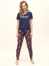 Charlie Choe Wilde Flora navy-blau/print pyjamahose