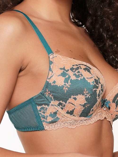 LingaDore  Turquoise & Sand türkis/print push up bh