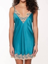LingaDore Nacht Turquoise & Sand türkis/print slipdress