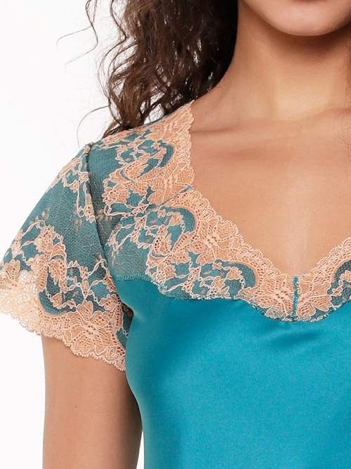 LingaDore Nacht Turquoise & Sand türkis/print nachtkleid