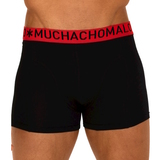 Muchachomalo Light Cotton Solid schwarz/rot boxershort