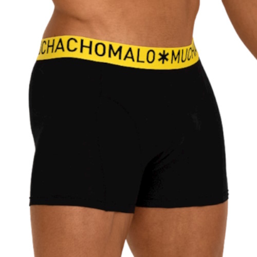 Muchachomalo Light Cotton Solid schwarz/gelb boxershort