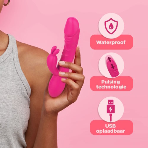 PureVibe Magic Pulsing rosa kaninchen vibrator