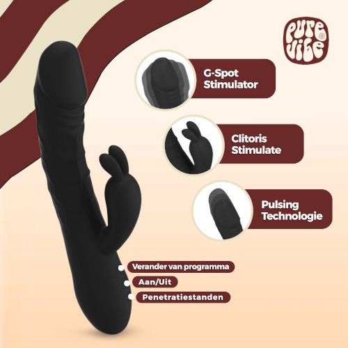 PureVibe Magic Pulsing schwarz kaninchen vibrator