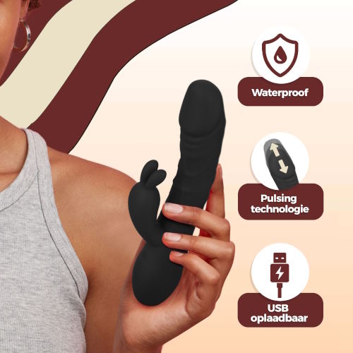 PureVibe Magic Pulsing schwarz kaninchen vibrator