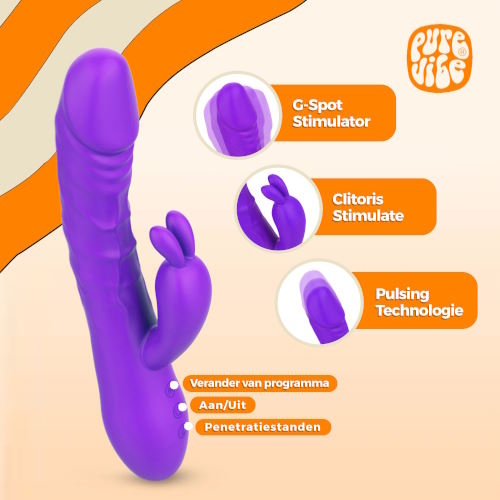 PureVibe Magic Pulsing violett kaninchen vibrator