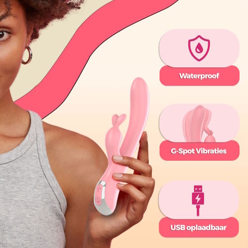 PureVibe LELA pastellrosa kaninchen vibrator
