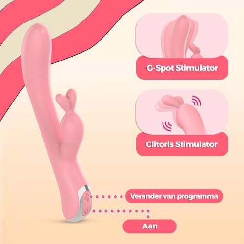 PureVibe LELA pastellrosa kaninchen vibrator