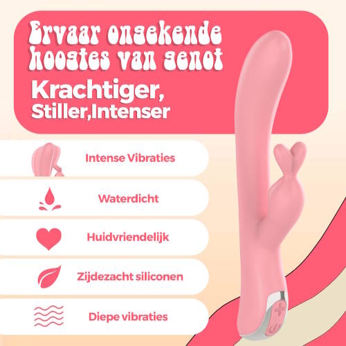 PureVibe LELA pastellrosa kaninchen vibrator