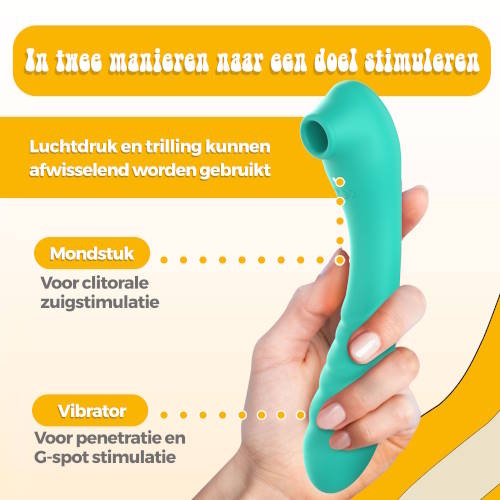 PureVibe Vibrating Air-Pulse Massager green klitoris vibrator